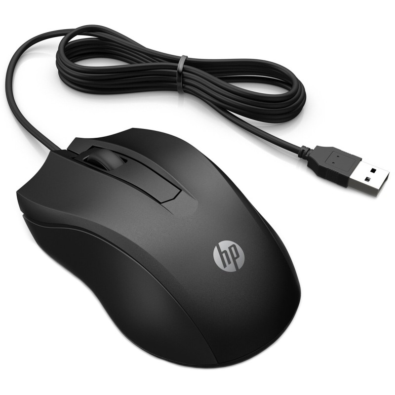 Мышь проводная (компьютерная мышь) HP 100 чёрная