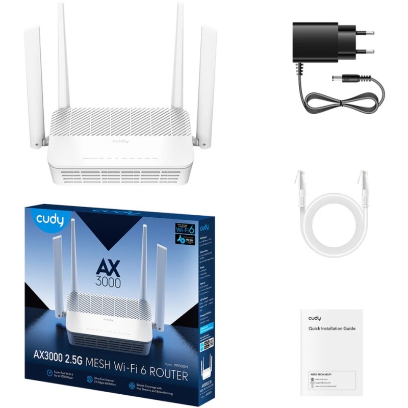 Маршрутизатор (роутер) Cudy WR3000H AX3000 2.5G Wi‑Fi 6