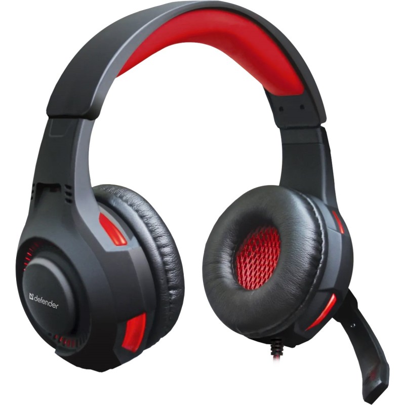 Игровая гарнитура (наушники с микрофоном) Defender Warhead G-450 USB, чёрно-красная