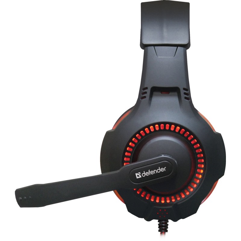 Игровая гарнитура (наушники с микрофоном) Defender Warhead G-450 USB, чёрно-красная