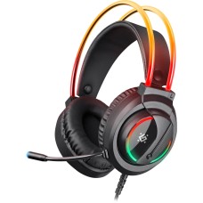 Игровая гарнитура (наушники с микрофоном) Defender Flame RGB, чёрная, кабель 2 м