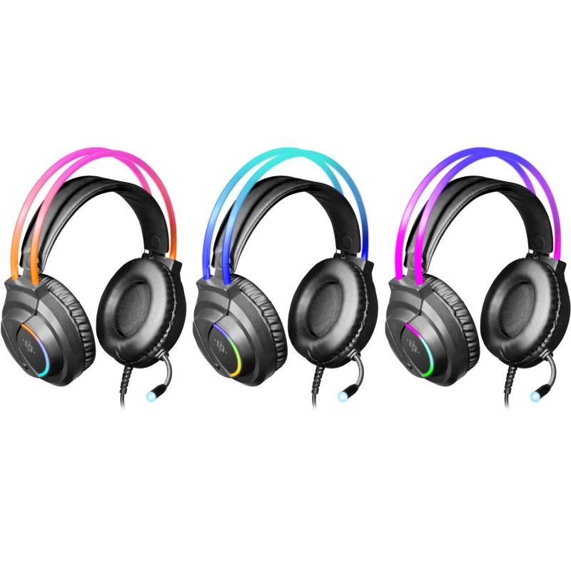 Игровая гарнитура (наушники с микрофоном) Defender Flame RGB, чёрная, кабель 2 м