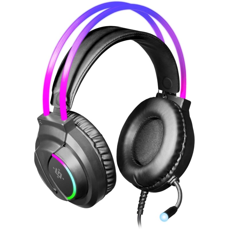 Игровая гарнитура (наушники с микрофоном) Defender Flame RGB, чёрная, кабель 2 м