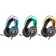 Игровая гарнитура (наушники с микрофоном) Defender Flame RGB, чёрная, кабель 2 м