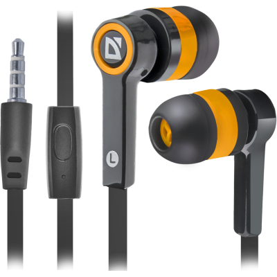 Гарнітура для смартфона (вакуумні навушники) Defender Pulse 420 Orange чорний-помаранчевий