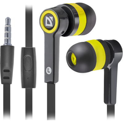 Гарнітура для смартфона (вакуумні навушники) Defender Pulse 420 чорно-жовта
