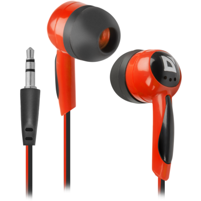 Навушники (вакуумні) Defender Basic 604 Black-Red чорний-червоний
