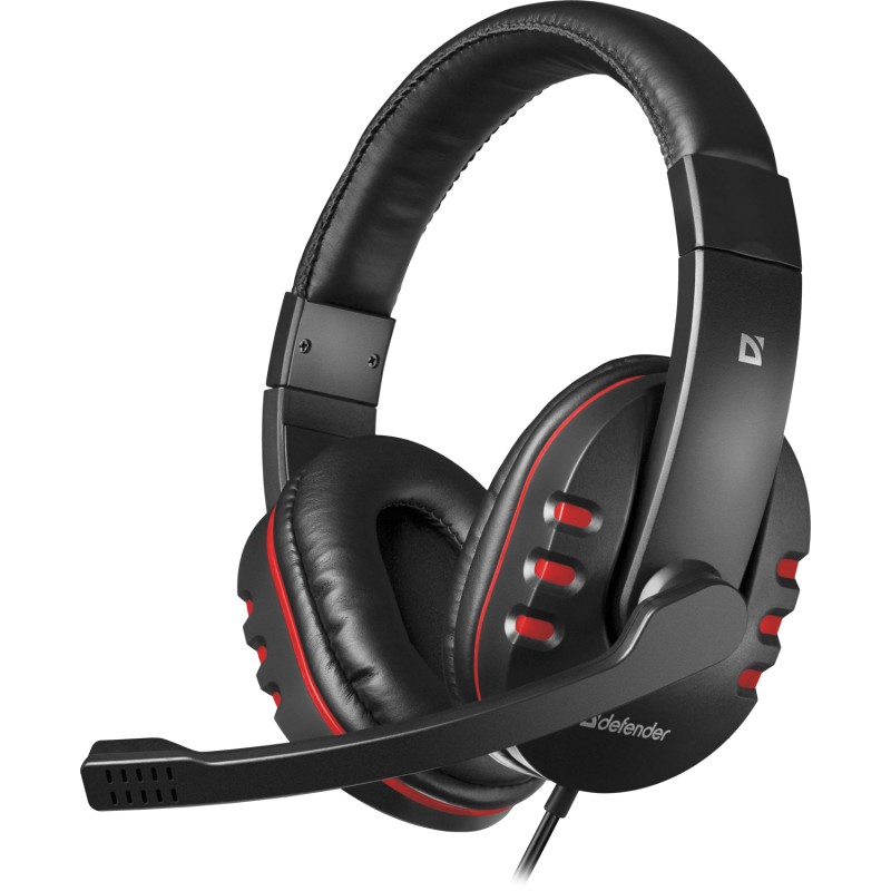 Игровая гарнитура (наушники с микрофоном) Defender Warhead G-160 чёрно-красная Игровая гарнитура (наушники с микрофоном) Defender Warhead G-160 чёрно-красная