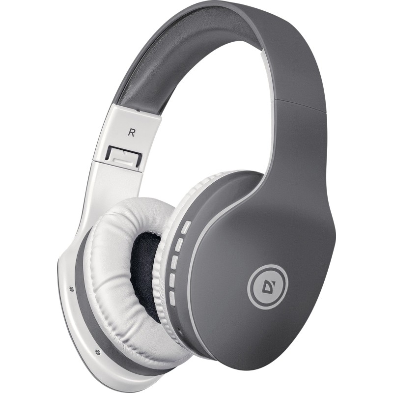 Гарнітура (навушники з мікрофоном) Defender FreeMotion B525 Bluetooth + 3,5 мм, біло-сіра