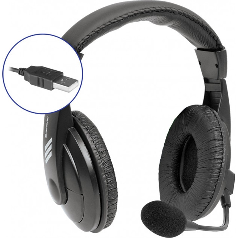 Гарнітура (навушники з мікрофоном) Defender Gryphon 750U USB чорна