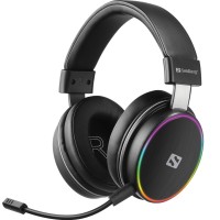 Ігрова гарнітура (навушники з мікрофоном) Sandberg HeroBlaster Bluetooth Led Headset чорна