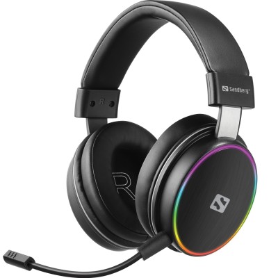 Ігрова гарнітура (навушники з мікрофоном) Sandberg HeroBlaster Bluetooth Led Headset чорна