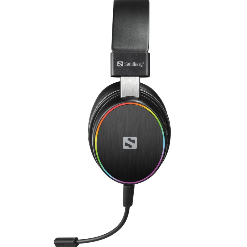 Игровая гарнитура (наушники с микрофоном) Sandberg HeroBlaster Bluetooth Led Headset чёрная