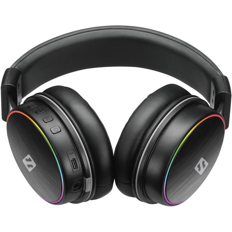 Игровая гарнитура (наушники с микрофоном) Sandberg HeroBlaster Bluetooth Led Headset чёрная