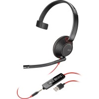 Гарнітура (навушники з мікрофоном) Poly BlackWire 5210 USB-A, чорна-червона