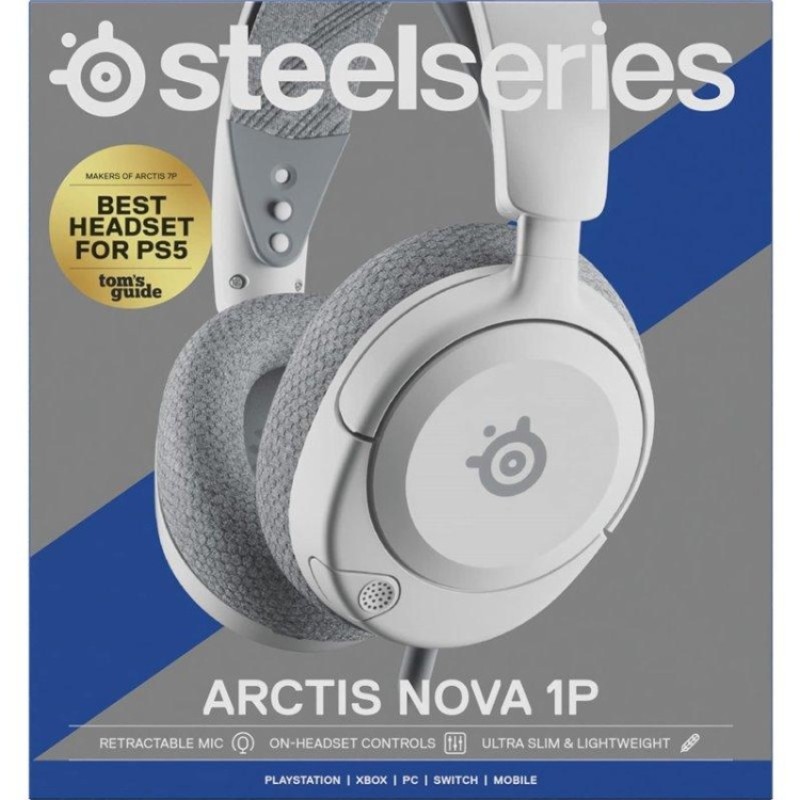 Ігрова гарнітура (ігрові навушники) SteelSeries Arctis Nova 1P біла