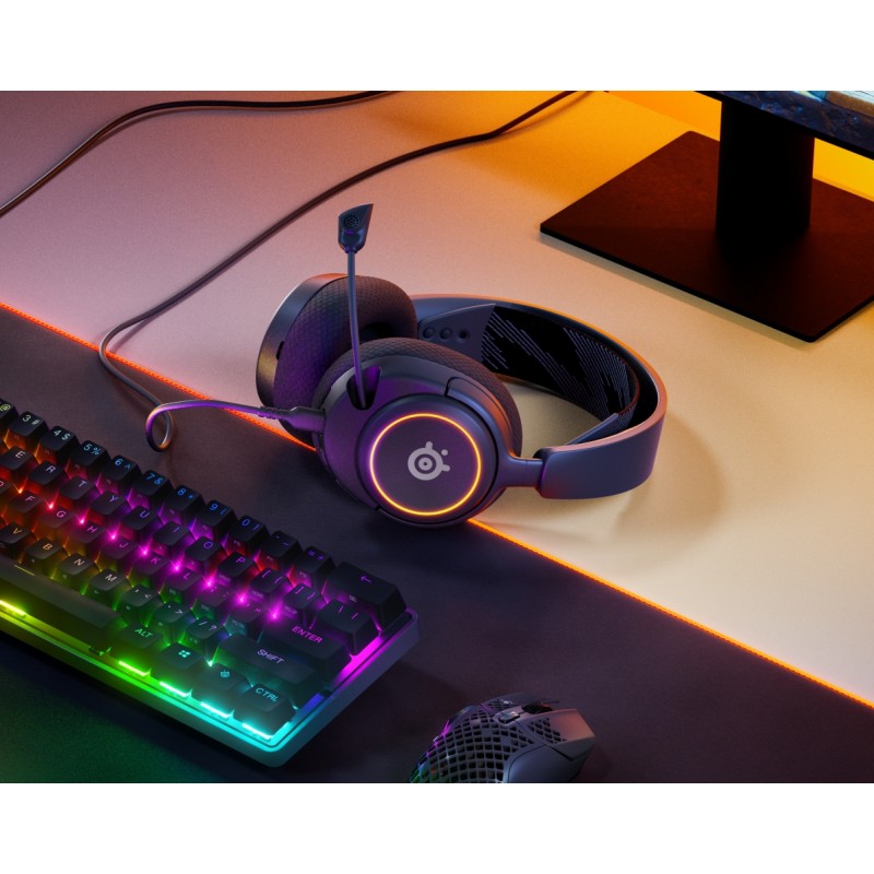 Игровая гарнитура (игровые наушники) SteelSeries Arctis Nova 3 RGB Black MultiPlatform чёрная