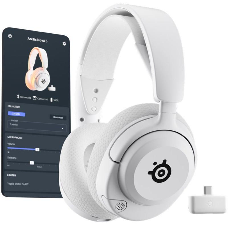 Ігрова гарнітура (бездротові навушники) SteelSeries Arctis Nova 5 White MultiPlatform, біла