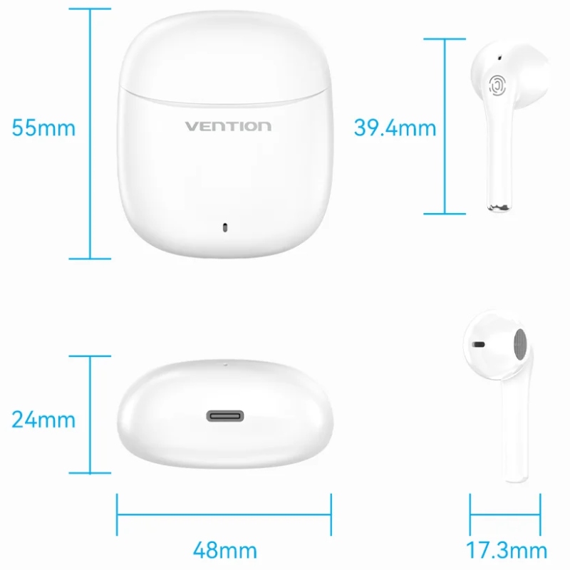 Навушники (бездротові навушники) Vention Elf Earbuds E02 білий