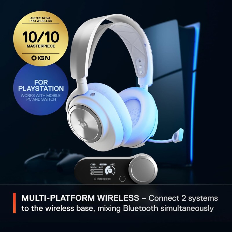 Ігрова гарнітура (навушники з мікрофоном) SteelSeries Arctis Nova Pro Wireless P біла