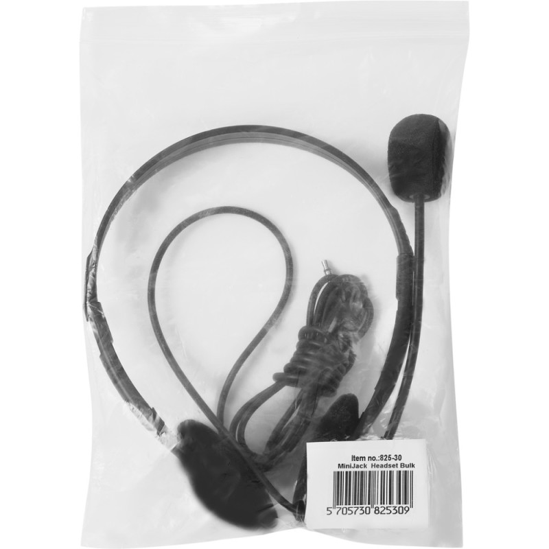 Гарнітура (навушники з мікрофоном) Sandberg MiniJack Headset Bulk 3,5 мм, чорна