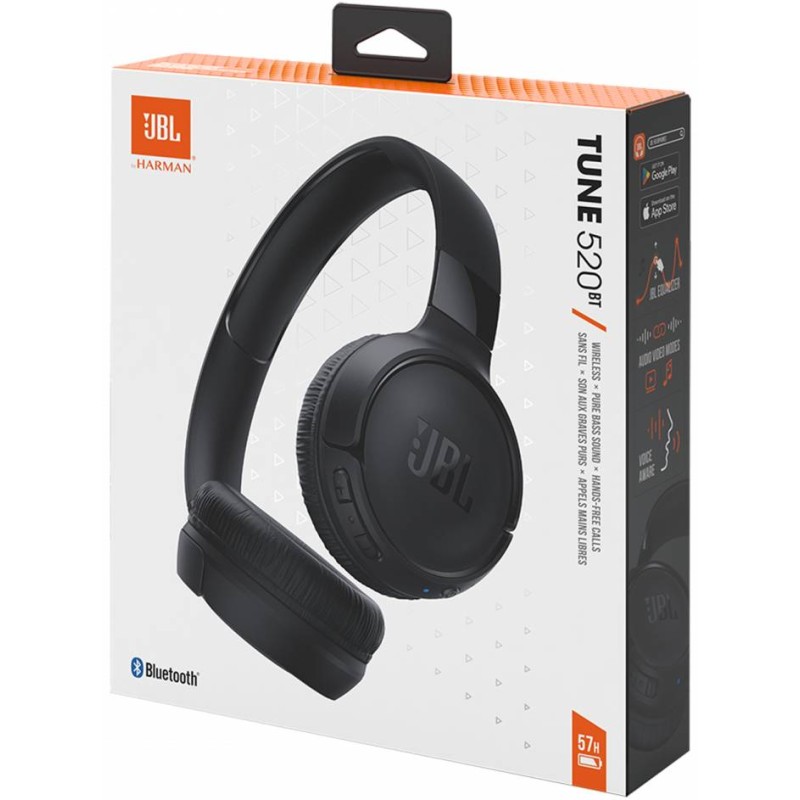 Накладні навушники (гарнітура) JBL T520BT чорного кольору