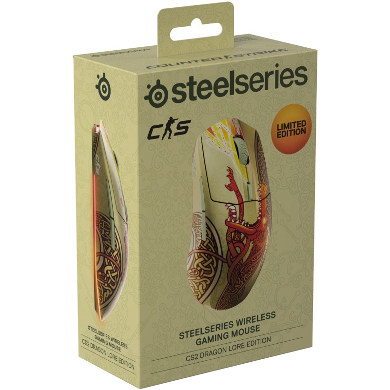Игровая мышь (геймерская мышь) SteelSeries CS2 Dragon Lore Edition Wireless RGB с узором