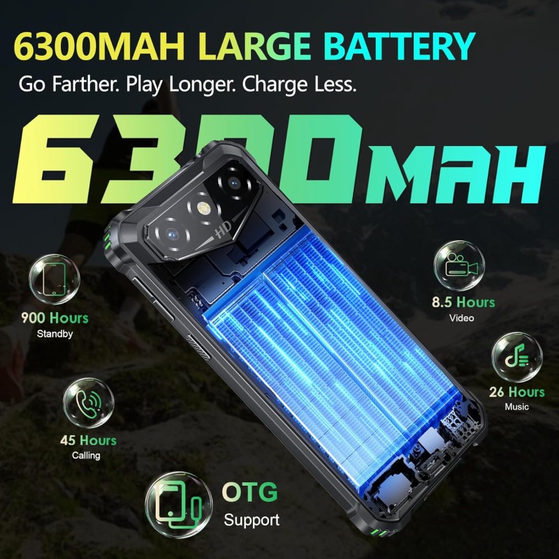 Защищённый смартфон (мобильный телефон) Oukitel G3 6" 128 ГБ, чёрный