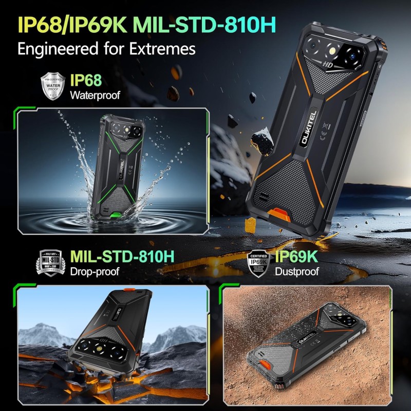 Защищённый смартфон (мобильный телефон) Oukitel G3 6" 128 ГБ, чёрный