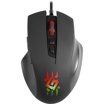 Ігрова мишка (комп’ютерна миша) Defender Wolverine GM-700L RGB, 7 кнопок, 12800 dpi, чорна