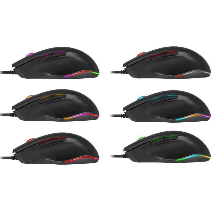 Ігрова мишка (комп’ютерна миша) Defender Wolverine GM-700L RGB, 7 кнопок, 12800 dpi, чорна