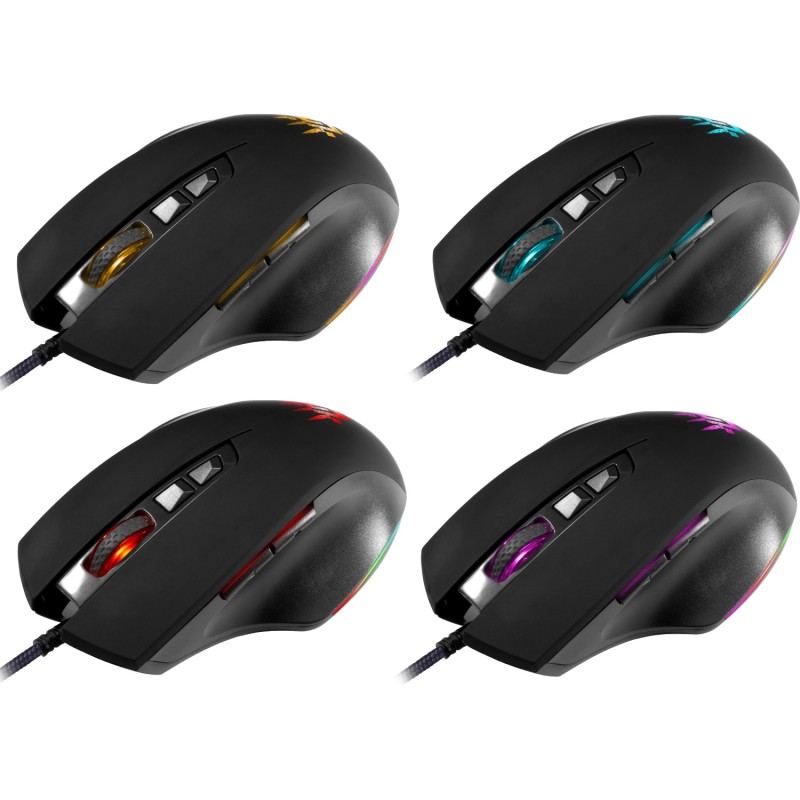 Ігрова мишка (комп’ютерна миша) Defender Wolverine GM-700L RGB, 7 кнопок, 12800 dpi, чорна