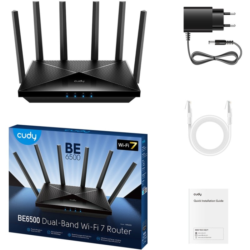 Маршрутизатор (Wi-Fi роутер) Cudy WR6500 BE6500, Wi-Fi 7