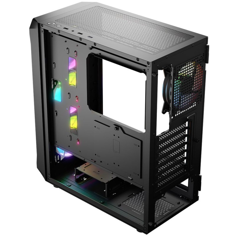 Компьютерный корпус (корпус ПК) LogicConcept PORTOS MESH+GLASS ARGB 4×120 мм чёрный без БП Компьютерный корпус (корпус ПК) LogicConcept PORTOS MESH+GLASS ARGB 4×120 мм чёрный без БП