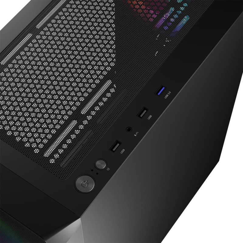 Компьютерный корпус (корпус ПК) LogicConcept PORTOS MESH+GLASS ARGB 4×120 мм чёрный без БП Компьютерный корпус (корпус ПК) LogicConcept PORTOS MESH+GLASS ARGB 4×120 мм чёрный без БП