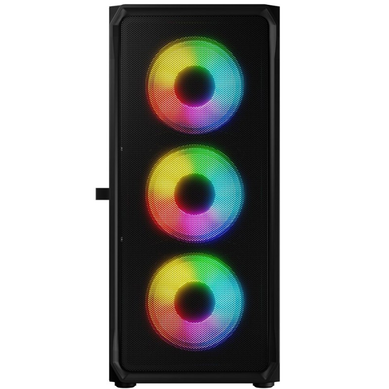 Компьютерный корпус (корпус ПК) LogicConcept PORTOS MESH+GLASS ARGB 4×120 мм чёрный без БП Компьютерный корпус (корпус ПК) LogicConcept PORTOS MESH+GLASS ARGB 4×120 мм чёрный без БП