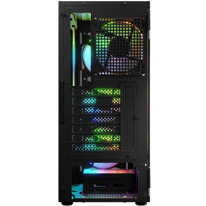 Компьютерный корпус (корпус ПК) LogicConcept PORTOS MESH+GLASS ARGB 4×120 мм чёрный без БП Компьютерный корпус (корпус ПК) LogicConcept PORTOS MESH+GLASS ARGB 4×120 мм чёрный без БП