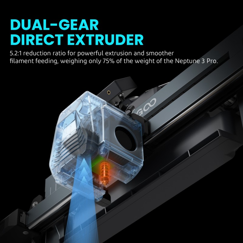 3D-принтер (3D-друкарка) ELEGOO Neptune 4 Pro 500 мм/с, сірий