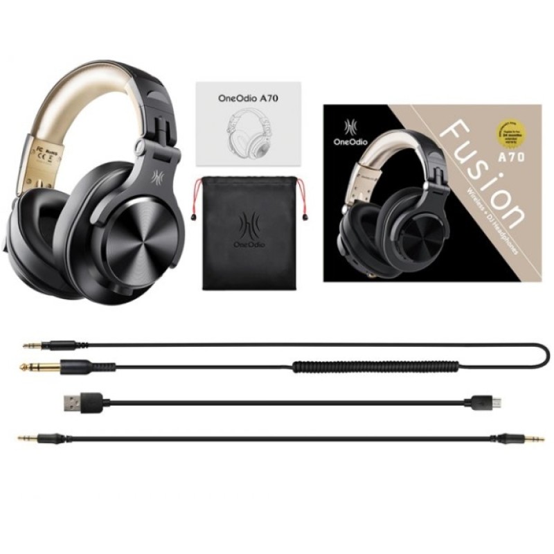 Гарнітура (навушники з мікрофоном) OneOdio Fusion A70 Bluetooth, 3,5 мм/6,35 мм, Black Gold