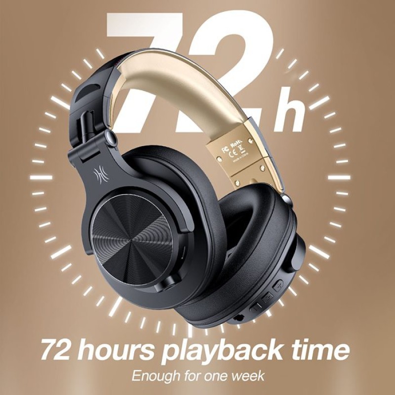 Гарнітура (навушники з мікрофоном) OneOdio Fusion A70 Bluetooth, 3,5 мм/6,35 мм, Black Gold