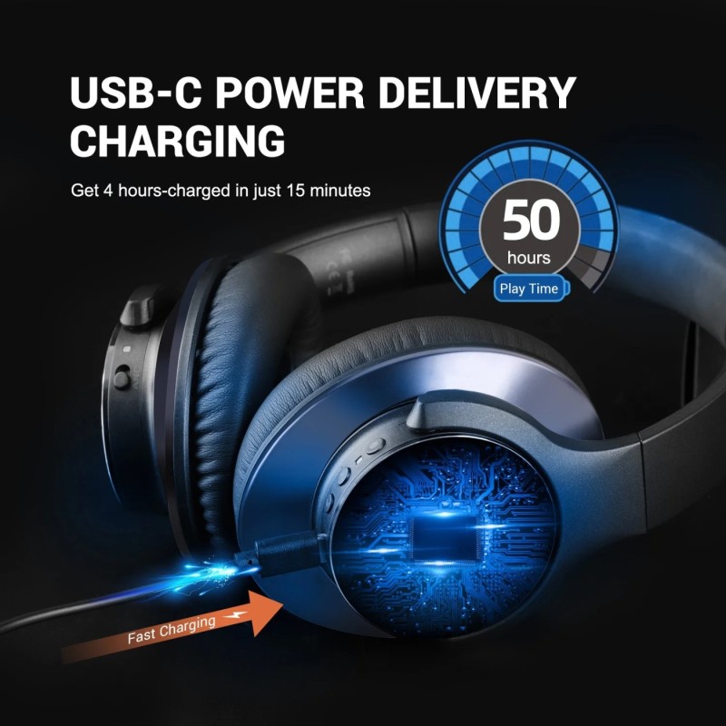 Навушники (гарнітура) OneOdio A10 Bluetooth + 3,5 мм, чорні