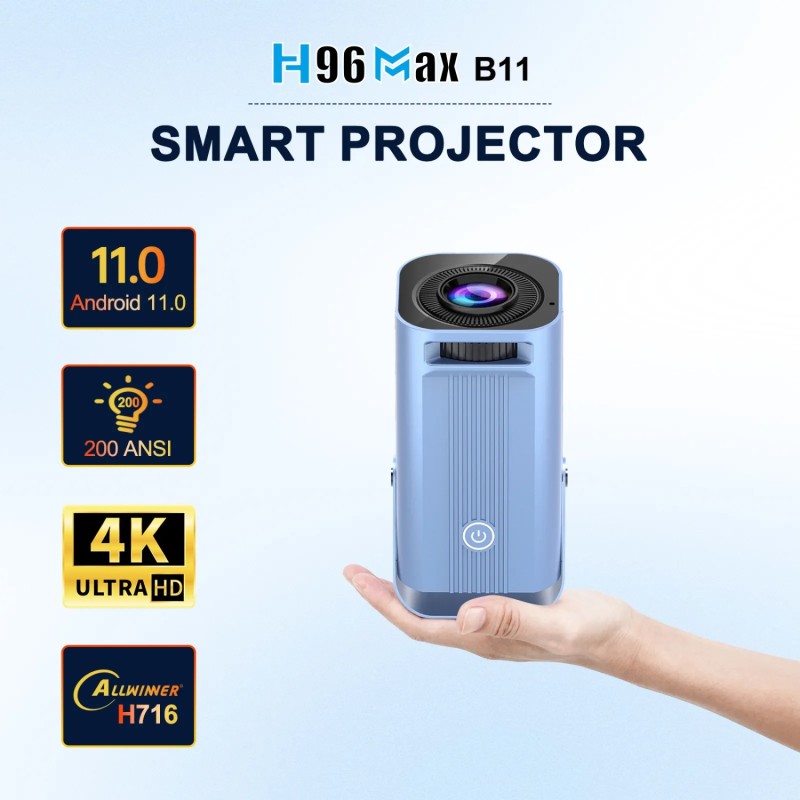 Проєктор (відеопроєктор) H96 MAX B11 HD 200 лм, 2/16 ГБ