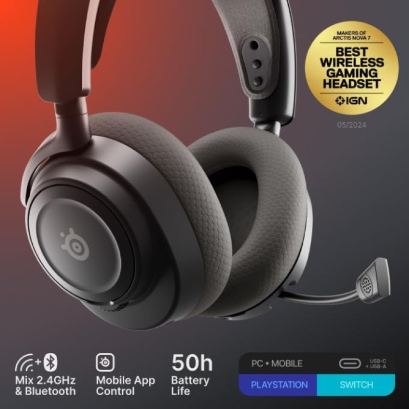 Игровая гарнитура (игровые наушники) SteelSeries Arctis Nova 7 Gen 2 Wireless черная