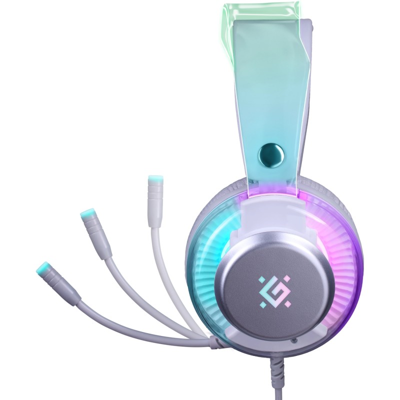Ігрова гарнітура (гарнітура для ПК) Defender Glitch USB, біла Ігрова гарнітура (гарнітура для ПК) Defender Glitch USB, біла