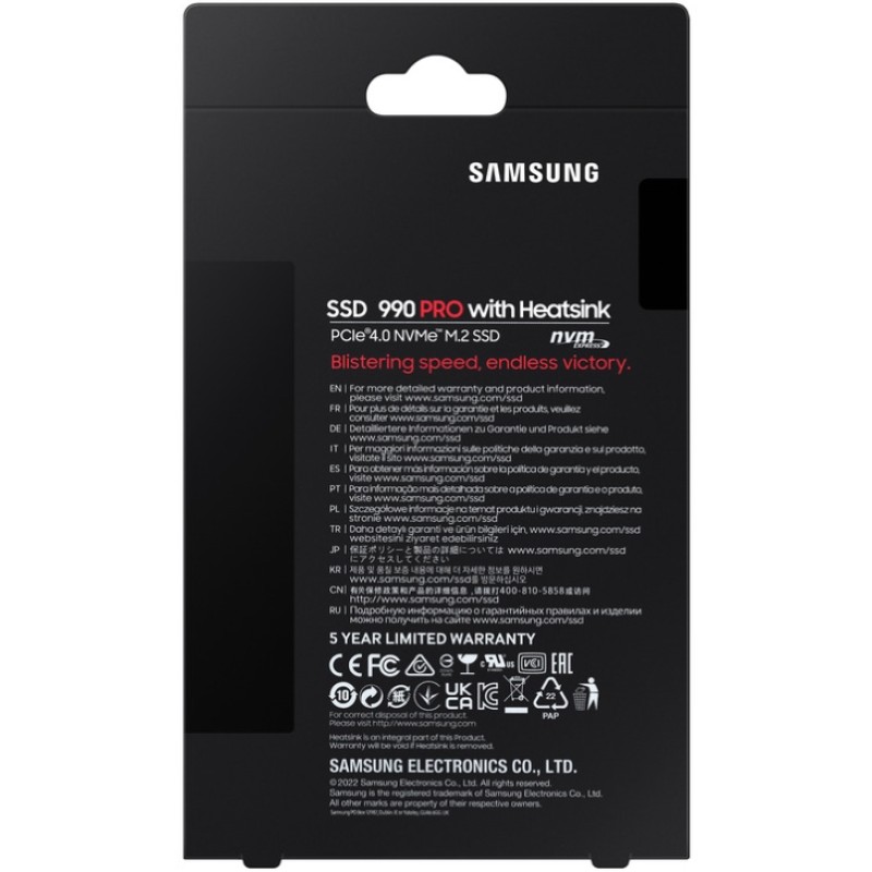 SSD 1TB Samsung 990 PRO with Heatsink M.2 NVMe PCIe 4.0 2280 V-NAND MLC