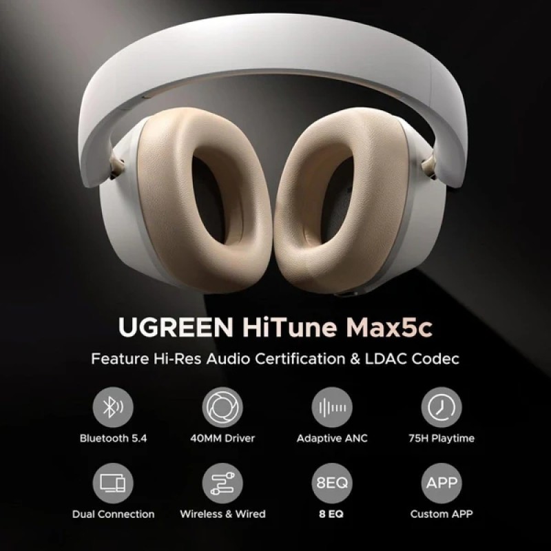 Бездротові навушники (гарнітура) UGREEN HP203 HiTune Max5С білі