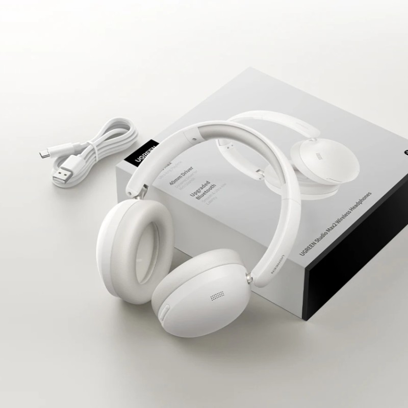 Беспроводные наушники (полноразмерная гарнитура) UGREEN HP205 Studio Max2 White белые