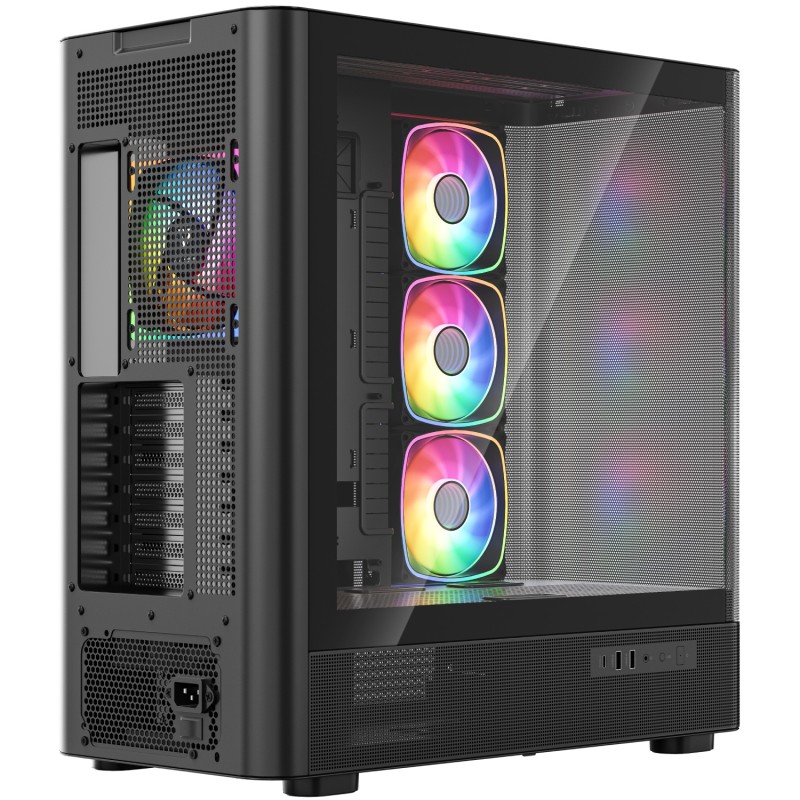 Корпус (компьютерный корпус) Modecom VOLCANO AQ500 ARGB MIDI FRONT LCD 6,2", чёрный, 4 вентилятора Корпус (компьютерный корпус) Modecom VOLCANO AQ500 ARGB MIDI FRONT LCD 6,2", чёрный, 4 вентилятора