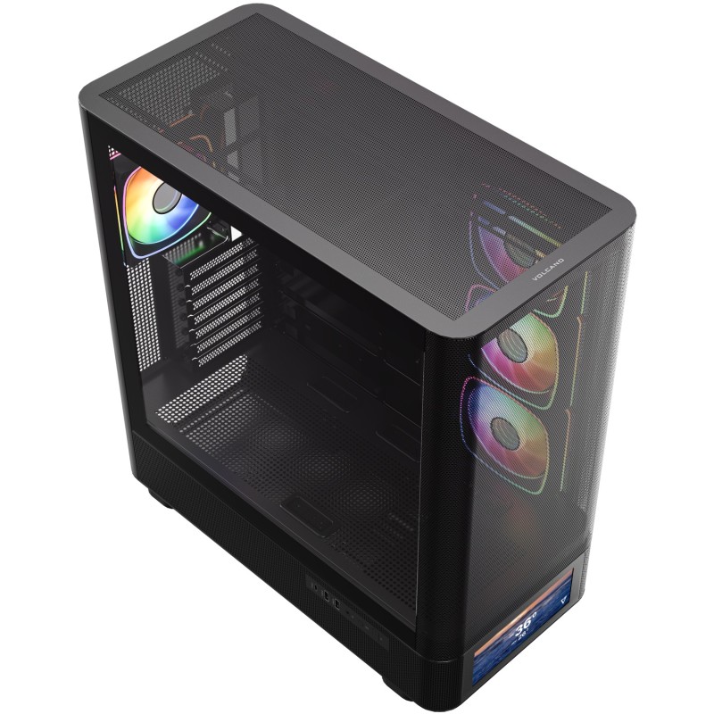 Корпус (компьютерный корпус) Modecom VOLCANO AQ500 ARGB MIDI FRONT LCD 6,2", чёрный, 4 вентилятора Корпус (компьютерный корпус) Modecom VOLCANO AQ500 ARGB MIDI FRONT LCD 6,2", чёрный, 4 вентилятора