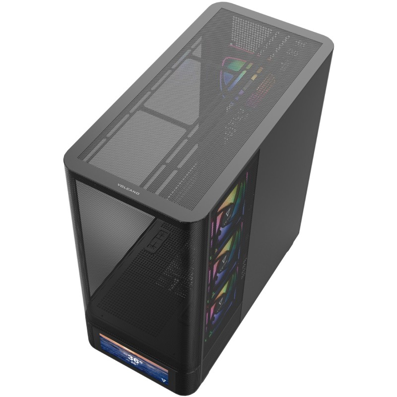 Корпус (компьютерный корпус) Modecom VOLCANO AQ500 ARGB MIDI FRONT LCD 6,2", чёрный, 4 вентилятора Корпус (компьютерный корпус) Modecom VOLCANO AQ500 ARGB MIDI FRONT LCD 6,2", чёрный, 4 вентилятора